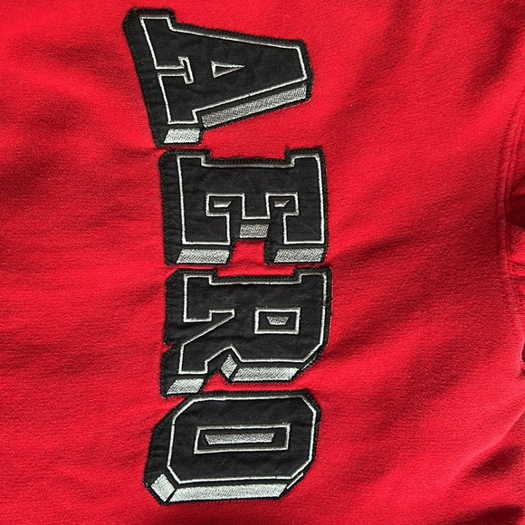 Aeropostale 87 Vintage Heavy Red Sweatshirt Hoodie Y2K Size Medium Mens Unisex - Picture 10 of 10